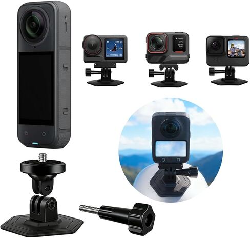 Flexible Adhesive Mount for Insta360 X5 X4 X3 Ace Pro 2 Helmet Sticky Mounts Curved Adhesive Base for GoPro Hero13/12/11/10/9/8 Max and for DJI Osmo Action Camera Accessories in Saudi Arabia