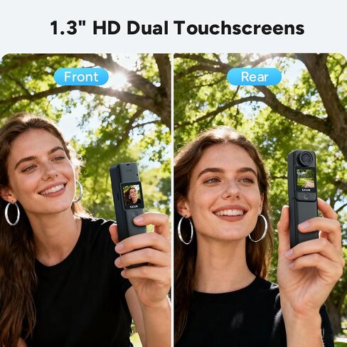 SJCAM C300 2IN1 Vlogging Camera,64GB 4K Pocket Travel YouTube Content Streaming,7H Power,6-Axis Stabilization,Dual-Touch Screen,30M Waterproof,Werable begginers Camera,familly in Saudi Arabia