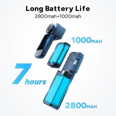 SJCAM C300 2IN1 Vlogging Camera,64GB 4K Pocket Travel YouTube Content Streaming,7H Power,6-Axis Stabilization,Dual-Touch Screen,30M Waterproof,Werable begginers Camera,familly in Saudi Arabia