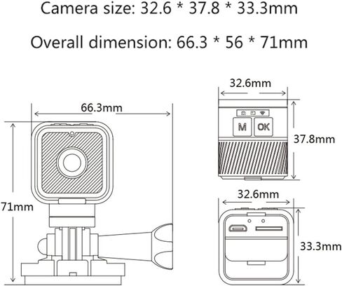 Action Camera 1080P WiFi Sports Camera with 150° Wide Angle Lens, 12MP Waterproof Camera for Outdoor Activities, Compact Design with USB Cable and Mounting Accessories in Saudi Arabia