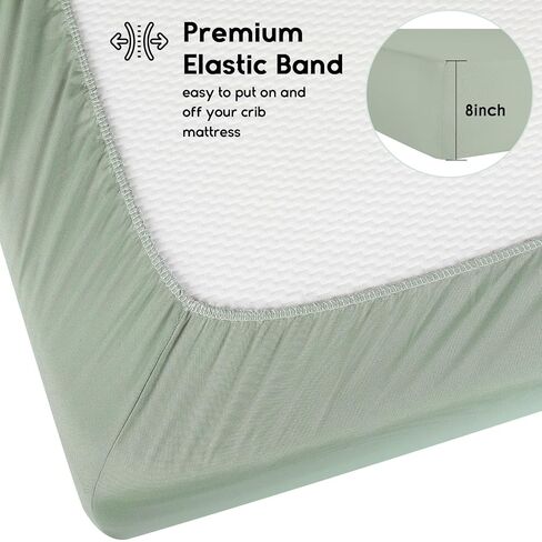 Yoofoss 2-Pack Baby Crib Sheets for Boys Girls 52x28 (Green+Banana Leaves) | Soft & Breathable & Cozy, Fitted Crib Mattress Cover Set for Baby Bed and Toddler Mattress in Kuwait
