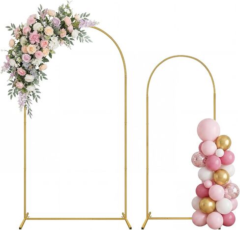 DaiUni Wedding Arch Backdrop Stand, Gold Metal Balloon Arch Stand for Wedding Ceremony Bridal Baby Shower Birthday Party Graduation Decoration (6FT) in Saudi Arabia