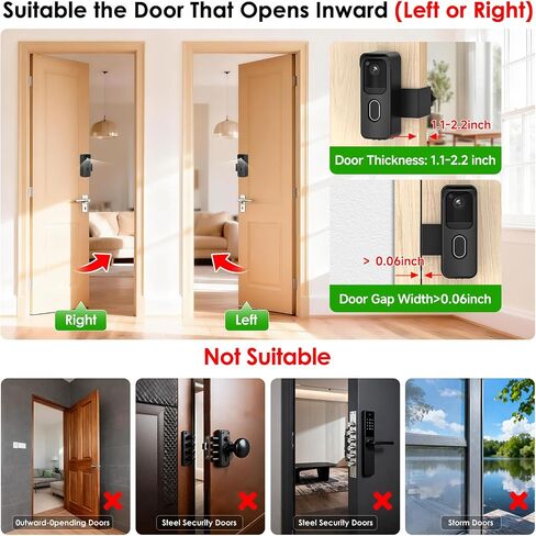 Blink Doorbell Mount for Blink Video Doorbell 2nd Gen, No Drill Anti-Theft Doorbell Camera Mount, No Block Sensor and Night Vision, DoorBell Mount Bracket for Blink Security Surveillance System in Saudi Arabia