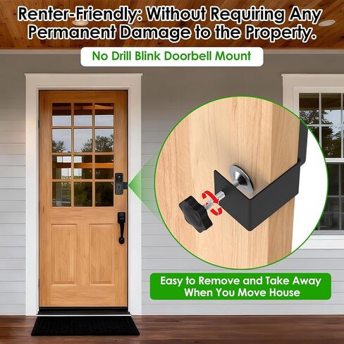 Blink Doorbell Mount for Blink Video Doorbell 2nd Gen, No Drill Anti-Theft Doorbell Camera Mount, No Block Sensor and Night Vision, DoorBell Mount Bracket for Blink Security Surveillance System in Saudi Arabia