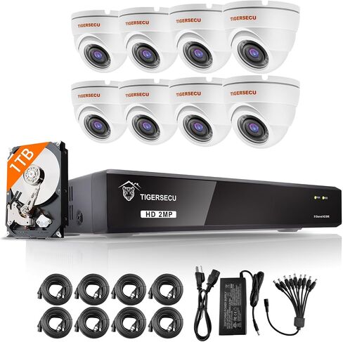 TIGERSECU 1080P 8-Channel 8 Dome Cameras DVR Security Bundle with 1TB HDD in Saudi Arabia
