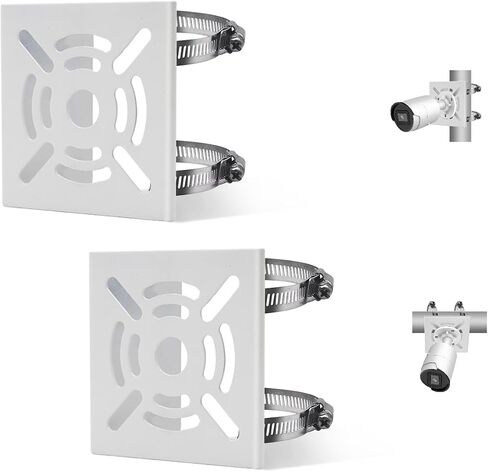 Universal Metal Security Camera Vertical Pole Mount Bracket with 4 Loops | Adjustable Mount, Durable Aluminum, Multi Clamp Loops, Wide Compatibility, Anti Rust Coating, Multiple Uses in Kuwait