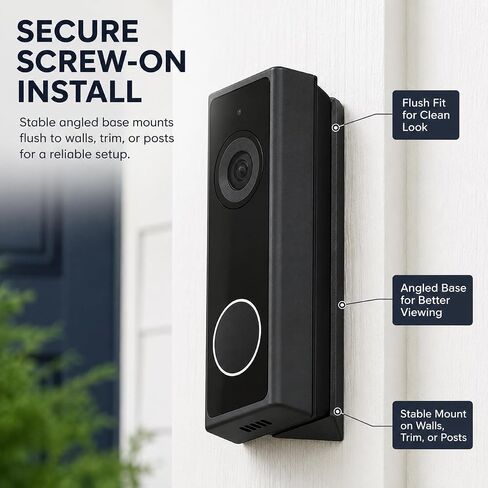 SplashNColor 45 Degree Angle Mount Bracket Compatible with eufy Video Doorbell – Better Side-View Entry Coverage | Screw-On Corner Wedge Base for Battery Powered 2K Camera Setup in Saudi Arabia