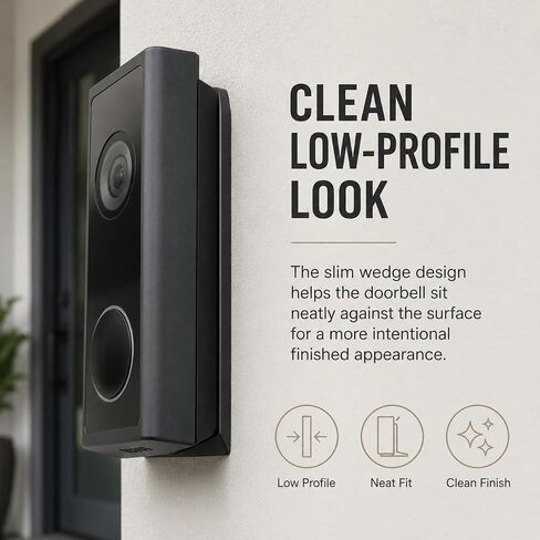 SplashNColor 45 Degree Angle Mount Bracket Compatible with eufy Video Doorbell – Better Side-View Entry Coverage | Screw-On Corner Wedge Base for Battery Powered 2K Camera Setup in Saudi Arabia