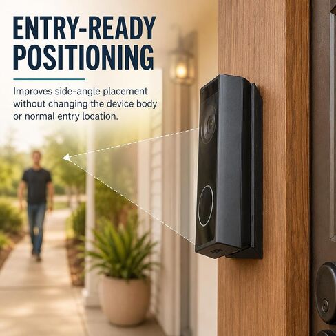 SplashNColor 45 Degree Angle Mount Bracket Compatible with eufy Video Doorbell – Better Side-View Entry Coverage | Screw-On Corner Wedge Base for Battery Powered 2K Camera Setup in Saudi Arabia