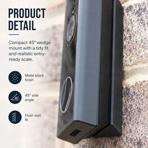 SplashNColor 45 Degree Angle Mount Bracket Compatible with eufy Video Doorbell – Better Side-View Entry Coverage | Screw-On Corner Wedge Base for Battery Powered 2K Camera Setup in Saudi Arabia