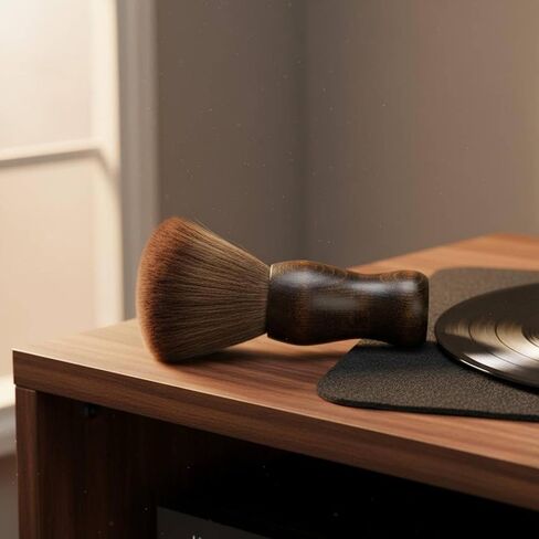 Record Cleaning Brush Vinyl Record Cleaner Dust Brush Anti Static Brush Wooden Handle Soft Fiber s Ergonomic Control Suitable for Home Barbershop Tools Camera Gear Computer Desk setups in Saudi Arabia