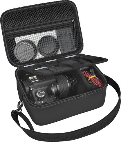 Camera Bag for Canon T7/T100 & Sony a6400/a6700 | Padded Camera Bag, Adjustable Dividers for Body, Lens and Accessories, Shoulder Strap, Bag Only, Purple in Kuwait