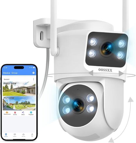 4MP Dual Lens Wireless Security Camera Outdoor WiFi PTZ Auto Tracking in Saudi Arabia