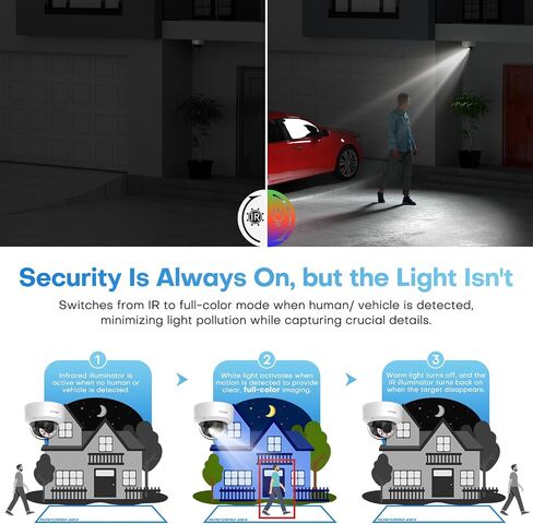 8MP Outdoor Dome PoE Camera - 4K IP Camera with Mic/Audio, Human/Vehicle Detection, Smart Hybrid Color Night, 2.8mm 114°FoV, IP67, IK08 vandalproof, H.265+, 3-Axis, 120db WDR, SD Card Slot in Saudi Arabia