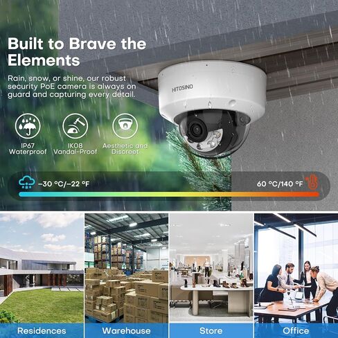 8MP Outdoor Dome PoE Camera - 4K IP Camera with Mic/Audio, Human/Vehicle Detection, Smart Hybrid Color Night, 2.8mm 114°FoV, IP67, IK08 vandalproof, H.265+, 3-Axis, 120db WDR, SD Card Slot in Saudi Arabia