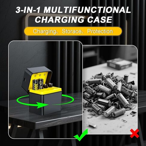 All-in-One Fast AA Lithium Battery Charger,8 Slot Charging & Storage Box, 2H Quick Charge, USB-C 5V/3A, Fits All 1.5V Rechargeable Lithium AA Batteries, Great for Camera, Toys, Home & Outdoor Gadgets in Saudi Arabia