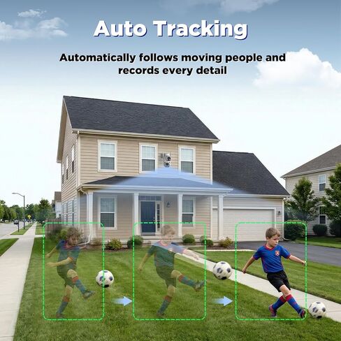 Dual Lens 4G LTE Cellular Security Camera, Solar Security Cameras Wireless | Outdoor 360° PTZ Live View, 2K Color Night Vision, Auto Tracking AI Detection, Cloud Storage, Built-in SIM, 7800mAh Battery in Kuwait