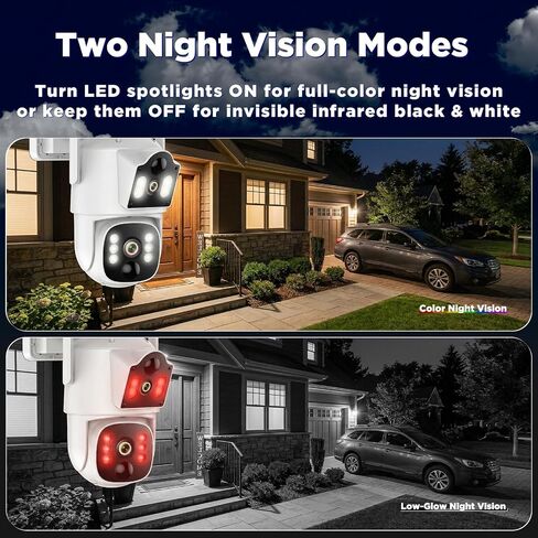 Dual Lens 4G LTE Cellular Security Camera, Solar Security Cameras Wireless | Outdoor 360° PTZ Live View, 2K Color Night Vision, Auto Tracking AI Detection, Cloud Storage, Built-in SIM, 7800mAh Battery in Kuwait
