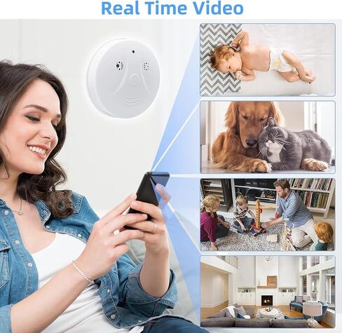 1080P HD Video Wireless Camera Smoke Detector Hidden Camera for Home Security with App Control & Motion Detection, WiFi Indoor Security Camera with Night Vision for Office, Pet, Garage, Shop in Saudi Arabia