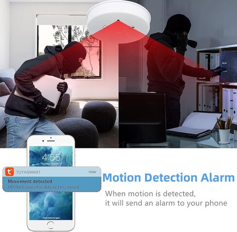 1080P HD Video Wireless Camera Smoke Detector Hidden Camera for Home Security with App Control & Motion Detection, WiFi Indoor Security Camera with Night Vision for Office, Pet, Garage, Shop in Saudi Arabia
