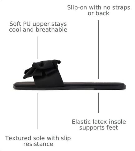 Women's Bow Flat Sandals Saquare Toe Comfortable Slide for Wedding in Kuwait