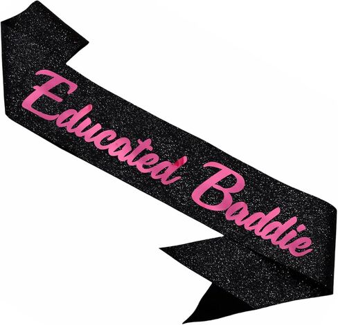 Educated Baddie Sash Graduate Sash, High School Graduation, College Graduate Decor, Photo Booth Prop, Class of 2026 for Graduation Party Decorations, 2026 Party Supplies(Black Pink) in Kuwait