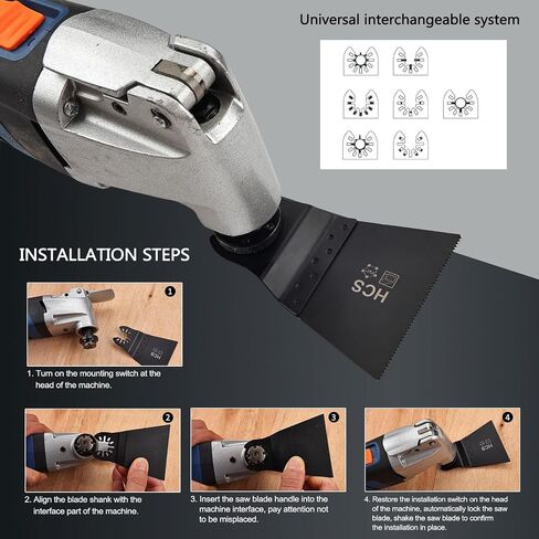 High Carbon Steel Oscillating Tool Blade, Standard 2-3/4" Wide E-Cut Oscillating Saw Blades for Hard Wood & Plastic, Drywall and Fiberglass,Universal Fit Multitool Blades, 2-Pack in Kuwait