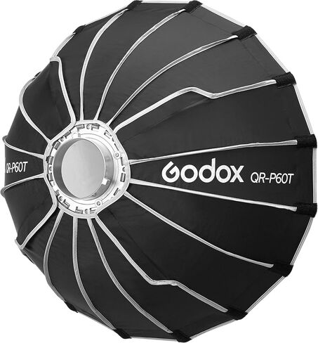 Godox Flash QR-P60T Quick Release Softbox with Bowens Mount, Compact 23.6 in Light Modifier for Soft Even Lighting, Fast Setup for Portraits, Video, Product and Mobile Shooting in Kuwait