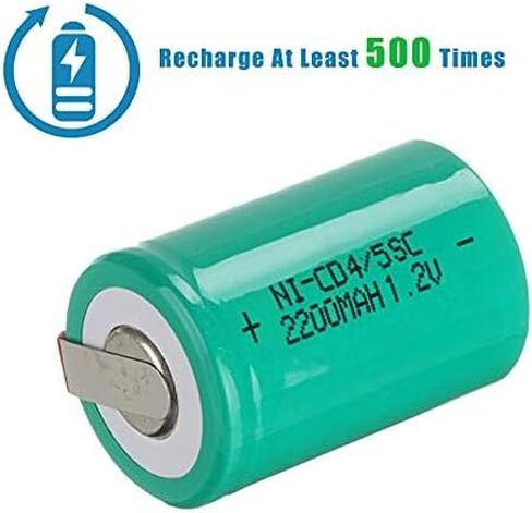 Ni-Cd Rechageble 4/5Sub C Batteries, 1.2V 2200 mAh | with Tabs for Digital Cameras, CD Players Battery Pack (Pack of 12), Blue in Kuwait