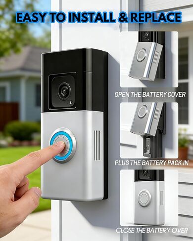 2-Pack Ring Battery with Charging Station for Ring Video Doorbell 2/3/4/3 Plus, Upgraded Rechargeable Replacement Battery Compatible with Ring Stick Up Cam 2nd/3rd Gen, Spotlight Cam, Peephole Cam in Kuwait