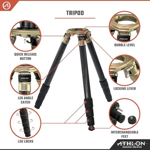 Athlon Optics 706008: Midas Cf29 - Carbon Fiber Tripod (29Mm Tube), Ball Head (44Mm) in Saudi Arabia