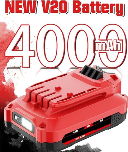 2Pack 20V 4.0Ah Replacement for Craftsman V20 Battery and Charger Kit for CMCB203 CMCB202 CMCB204 CMCB206 CMCB201 CMCB100 CMCB124 with Craftsman 20Volt Battery Charger CMCB104 in Kuwait