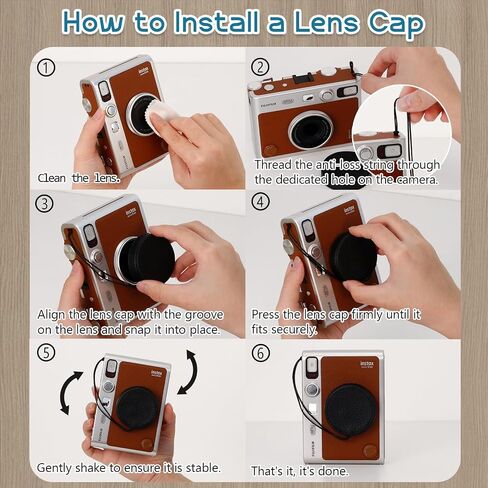 Lens Cap Fit for Fujifilm Mini EVO Inatant Camera, Anti-Scratch Aluminum Lens Cover with Flocking Internal (Black) in Kuwait