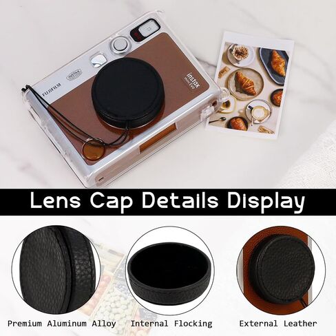 Lens Cap Fit for Fujifilm Mini EVO Inatant Camera, Anti-Scratch Aluminum Lens Cover with Flocking Internal (Black) in Kuwait