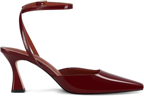 Mesh Kitten Heels for Women Closed Pointed Toe Slingback Buckle Strap Pumps Fashion Casual Dress High Heels in Kuwait