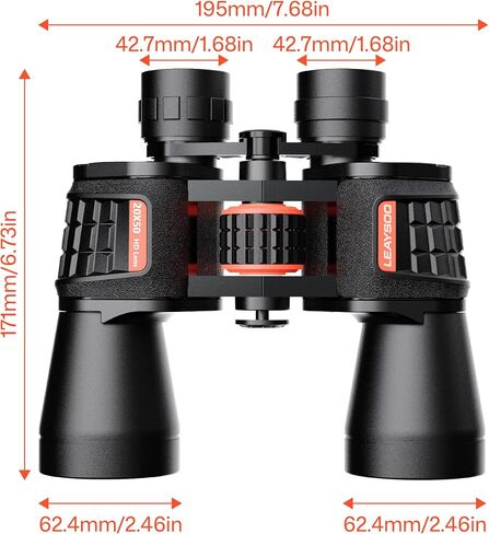 20x50 High Powered Binoculars for Adults, Military Compact HD Professional/Daily Waterproof Binoculars Telescope for Bird Watching Travel Hunting Football Games with Carrying Case&Strap（Black） in Kuwait
