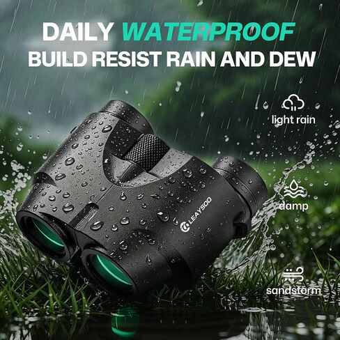 10x25 Compact Binoculars for Adults and Kids, Large Eyepiece Waterproof Binocular with Low Light Vision,High Powered Easy Focus Binoculars for Bird Watching,Outdoor Hunting,Travel,Sightseeing in Kuwait