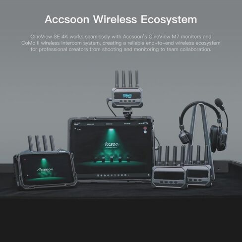 ACCSOON CineView SE 4K Wireless Video Transmission System 2.4+5Ghz Dual Channel Wireless HDMI&SDI Transmitter and Receiver 4K30 ≤0.05 Latency 1300ft/400m Range 1 Wired + 4 Wireless Connections in Saudi Arabia