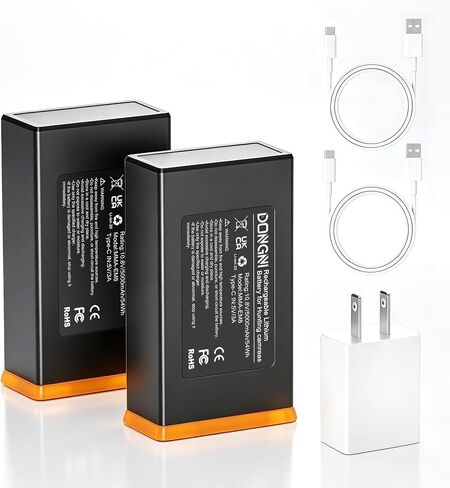 DONGNI for Edge 2 Battery Pack, 2Pcs 5000mAh Power Mag Rechargeable Battery | Compatible with Edge, Edge 2, Edge 3, Edge Pro, Edge 2 Pro, Edge 3 Pro Trail Camera, Fast Charging Adapter with USB C Cable in Kuwait
