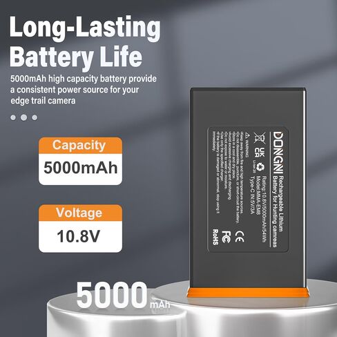 DONGNI for Edge 2 Battery Pack, 2Pcs 5000mAh Power Mag Rechargeable Battery | Compatible with Edge, Edge 2, Edge 3, Edge Pro, Edge 2 Pro, Edge 3 Pro Trail Camera, Fast Charging Adapter with USB C Cable in Kuwait