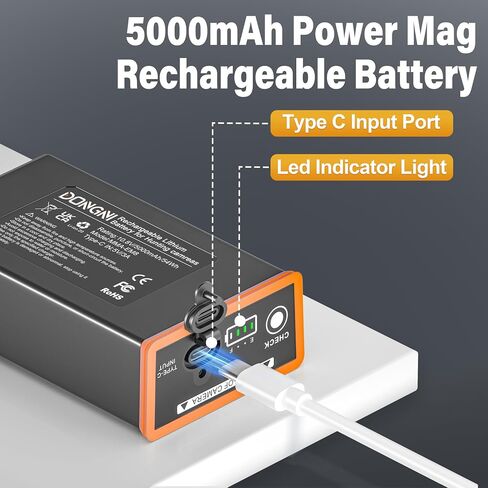 DONGNI for Edge 2 Battery Pack, 2Pcs 5000mAh Power Mag Rechargeable Battery | Compatible with Edge, Edge 2, Edge 3, Edge Pro, Edge 2 Pro, Edge 3 Pro Trail Camera, Fast Charging Adapter with USB C Cable in Kuwait