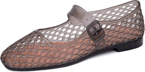 Jelly Shoes for Women Comfortable Jelly Mesh Ballet Flats Beach Sandals Jellies Mary Jane Flats with Buckle Strap in Kuwait
