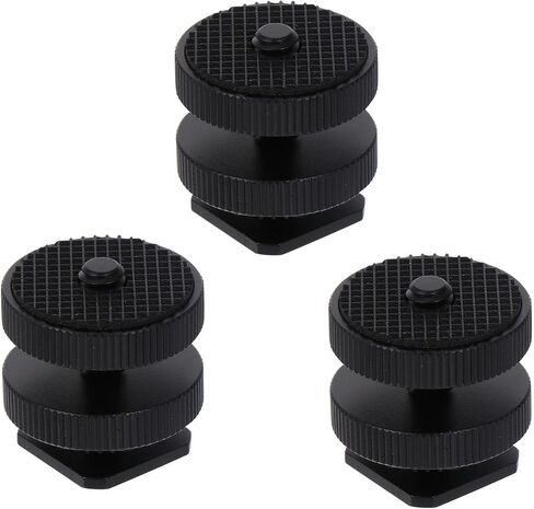 ULTECHNOVO 3pcs Double Layer Metal Hot Shoe Mount Adapter and Tripod Screw Adapter for DSLR Camera Flash Accessories Compatible with Photography Lighting Setup in Kuwait