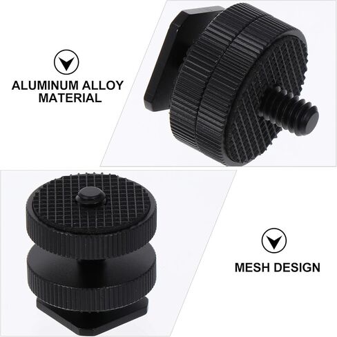 ULTECHNOVO 3pcs Double Layer Metal Hot Shoe Mount Adapter and Tripod Screw Adapter for DSLR Camera Flash Accessories Compatible with Photography Lighting Setup in Kuwait