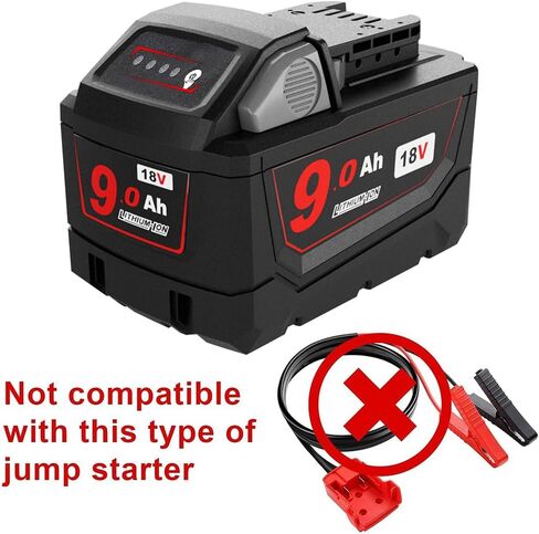 9Ah 18V Battery Replacement Compatible with Milwaukee 18V Tools | 9Ah 18V battery compatible with Milwaukee tools, providing extended runtime with LED indicator and reliable power. in Saudi Arabia
