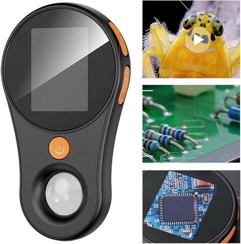 Handheld Glass Digital Microscope Portable Electronic Magnifier USB Rechargeable PP Material Suitable for Children Adults Scientific, Black in Kuwait