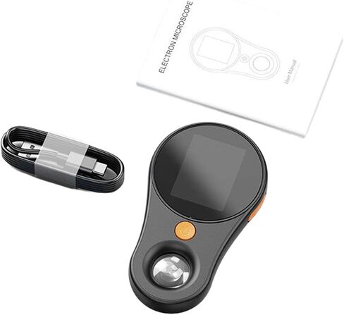 Handheld Glass Digital Microscope Portable Electronic Magnifier USB Rechargeable PP Material Suitable for Children Adults Scientific, Black in Kuwait