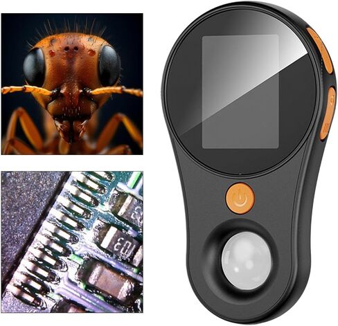 Handheld Glass Digital Microscope Portable Electronic Magnifier USB Rechargeable PP Material Suitable for Children Adults Scientific, Black in Kuwait