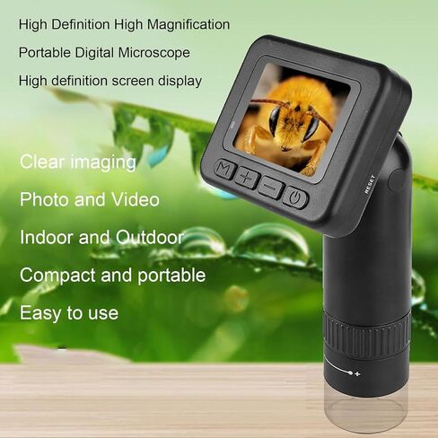 Portable USB Microscope Inspection Camera, 1000X Portable Digital Microscope with 2" LCD Display and 8 LED Lights for Kids and Adults in Saudi Arabia