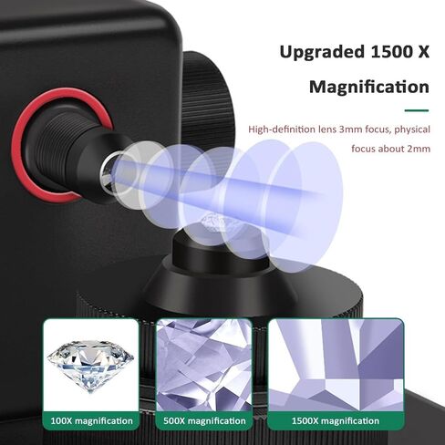 4.3Inch LCD Digital Microscope, Diamond Girdle Viewer,50-1500X Magnification,Biological Kit,Accurate Identification,for in Saudi Arabia